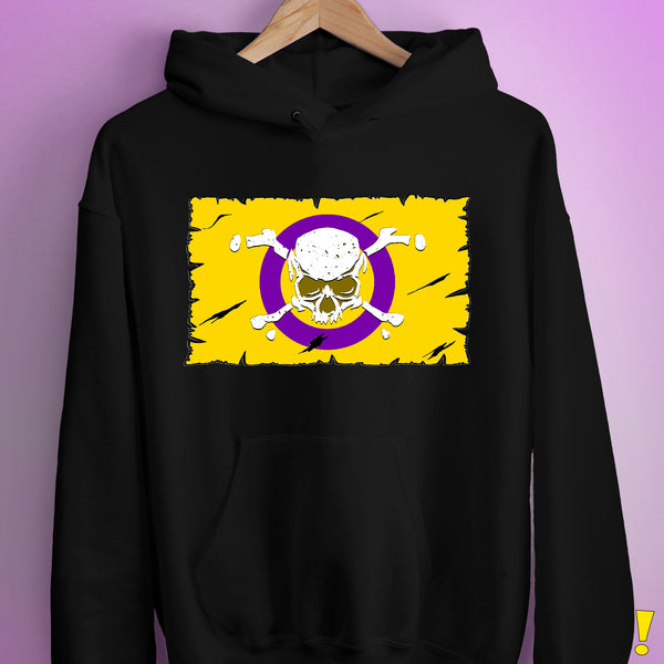 Intersex Pride Pirate Flag Hoodie - Black